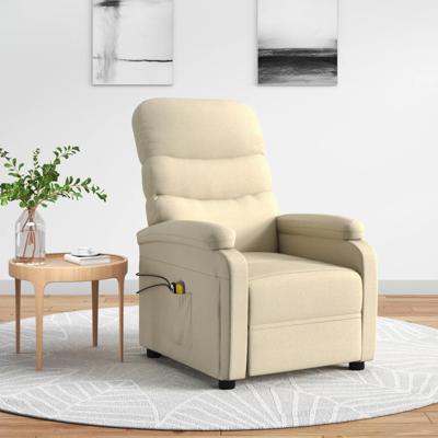 Massagestoel elektrisch stof crèmekleurig