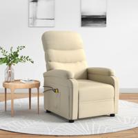 Massagestoel elektrisch stof crèmekleurig