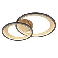 Trio Mat zwarte plafondlampGranada 59cm zwart met goud - 673810232