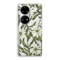 Wit bloemenpatroon: Huawei P50 Pro Transparant Hoesje