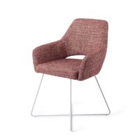 Jesper Home Eetkamerstoel 'Yanai' Cross White, kleur Berry Bars