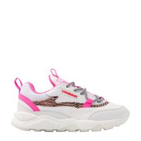Vingino Marta leren chunky sneakers wit/neon roze - thumbnail