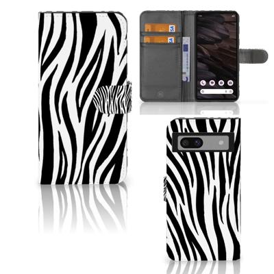 Google Pixel 7A | Telefoonhoesje | Met pasjeshouder | Zebra