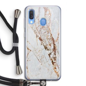 Goud marmer: Samsung Galaxy A40 Transparant Hoesje met koord