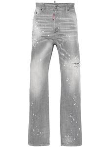 DSQUARED2 jean droit à effet délavé - Gris