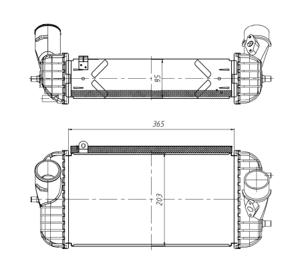 Intercooler, inlaatluchtkoeler NRF, u.a. für Hyundai, KIA