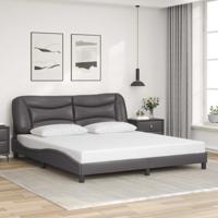 Bedframe zonder matras "Hvar" kunstleer grijs 180x200 cm