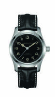 Horlogeband Hamilton H70605731 / H001.70.605.731.01 Leder Zwart 22mm