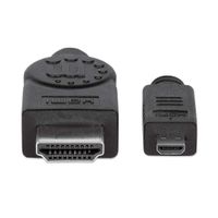 Manhattan 324427-CG HDMI-kabel HDMI Aansluitkabel HDMI-A-stekker, HDMI-micro-D-stekker 2.00 m Zwart Ultra HD-HDMI - thumbnail