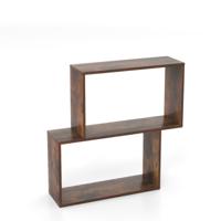 3-laags Geometrisch Boekenrek Vrijstaand Houten rek met 2 Kubusvormige Vakken Bruin 3-laags Geometrisch Boekenrek Vrijstaand Houten rek met 2 Kubusvormige Vakken Bruin