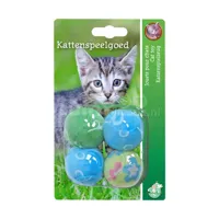 Boon Kattenspeelgoed Rammelbal Pluche Pastel 4st