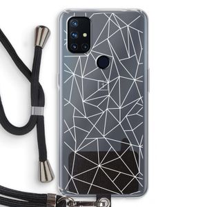 Geometrische lijnen wit: OnePlus Nord N10 5G Transparant Hoesje met koord