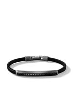 David Yurman bracelet Streamline ID en cuir serti de diamants - Noir