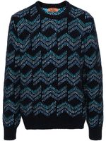 Missoni pull en laine à motif zig-zag - Bleu - thumbnail