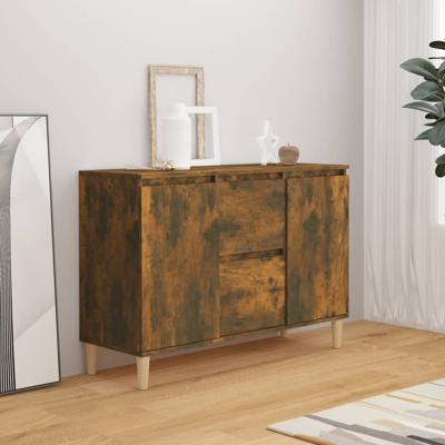 Dressoir 101x35x70 cm bewerkt hout gerookt eikenkleurig