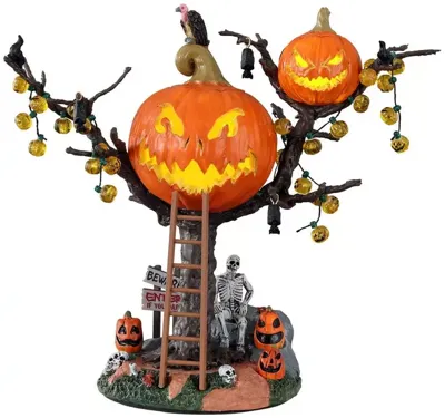 Lemax pumpkin tree house verlicht tafereel Spooky Town 2021