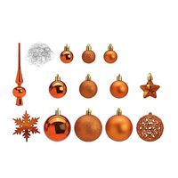 Pakket met 110x stuks kunststof kerstballen/ornamenten met piek koper   -