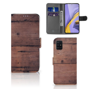 Samsung Galaxy A51 Book Style Case Old Wood