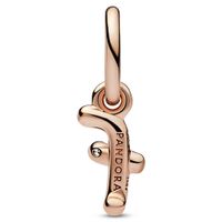 Pandora 782532C01 Hangbedel Letter F Script Alphabet zilver-zirconia rosekleurig-wit - thumbnail