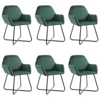 Eetkamerstoelen 6 st fluweel groen