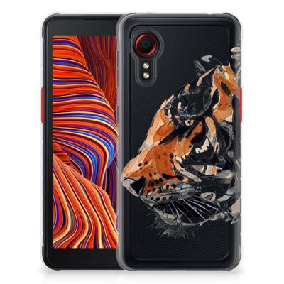Smartphone hoesje Samsung Galaxy Xcover 5 Watercolor Tiger