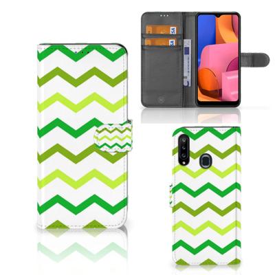 Samsung Galaxy A20s | Telefoon Hoesje | Zigzag Groen
