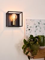 Lucide Ruben wandlamp 22x18cm E27 zwart mat - thumbnail
