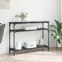 Wandtafel met plank Zwart Eiken 100 x 29 x 75 cm Bewerkt hout