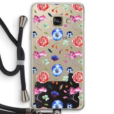 Bloemetjes: Samsung Galaxy A3 (2016) Transparant Hoesje met koord