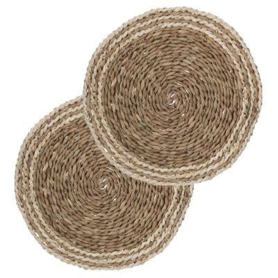 Secret de Gourmet ronde tafel placemat - Set van 10x stuks - zeegras naturel - 38 cm - Tafel onderle