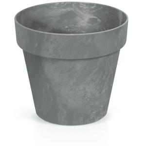 Bloempot/plantenpot - betonlook - grijs - kunststof - Dia 14 cm