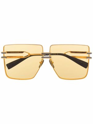 Balmain Eyewear lunettes de soleil Gendarme à monture oversize - Or