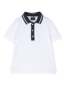 Fay Kids polo à design bicolore - Blanc