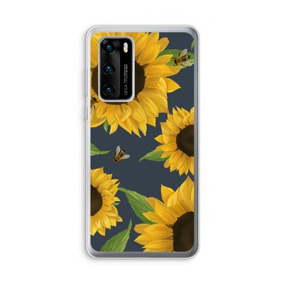 Sunflower and bees: Huawei P40 Transparant Hoesje