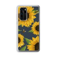 Sunflower and bees: Huawei P40 Transparant Hoesje