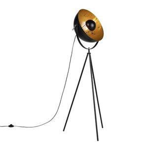 QAZQA Smart vloerlamp tripod zwart incl. Wifi A60 - Magna 40 Eglip