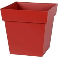 EDA Toscaanse vierkante bloempot - 32 x 32 x H 32 cm - 22 L - Robijnrood
