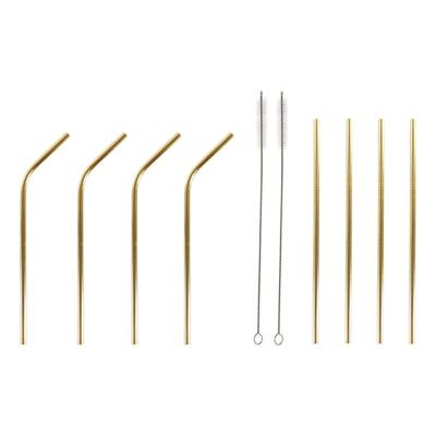 Herbruikbaar Drinkriet DKD Home Decor Gouden Roestvrij staal
