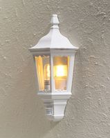 Wandlamp Firenze Signa wit buitenlamp halve zeskant Konstsmide 7230-250 sensor