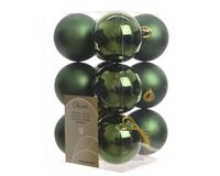 Kerstbal plastic glans-mat diameter 6cm Dennen groen - KSD
