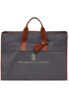 Brunello Cucinelli housse zippée à empiècements contrastants - Gris