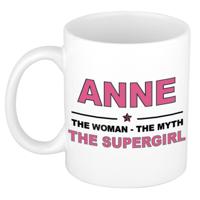 Anne cadeau mok - Woman Myth Supergirl - naam koffiemok - 300 ml - collega - moederdag