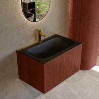 Badmeubel Mondiaz Kurve | 70 cm cm | Meubelkleur Ruby | Wastafelkleur Urban | Solid surface | Wasbak midden spoelbak | 1 kraangat