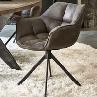 Rivièra Maison Draaibare Eetkamerstoel 'Carnaby' Pellini, kleur Espresso