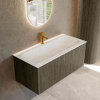 Badmeubel Mondiaz Kurve-Dlux | 100 cm cm | Meubelkleur Shadow | Wastafelkleur Opalo | Solid surface | Wasbak midden spoelbak | 1 kraangat Badmeubel Mondiaz Kurve-Dlux | 100 cm cm | Meubelkleur Shadow | Wastafelkleur Opalo | Solid surface | Wasbak midden spoelbak | 1 kraangat