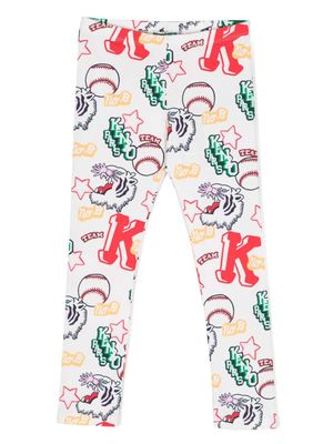 Kenzo Kids legging à imprimé graphique - Tons neutres