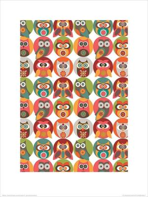 Kunstdruk Valentina Ramos - Owls Family 30x40cm