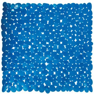 Douche/bad anti-slip mat badkamer - pvc - donkerblauw - 54 x 54 cm - vierkant