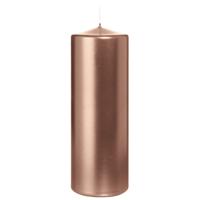 Cilinderkaars/stompkaars - metallic ros? goud - 20 x 7 cm - 103 branduren