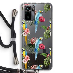 Kleurrijke papegaaien: Xiaomi Redmi Note 10 Pro Transparant Hoesje met koord